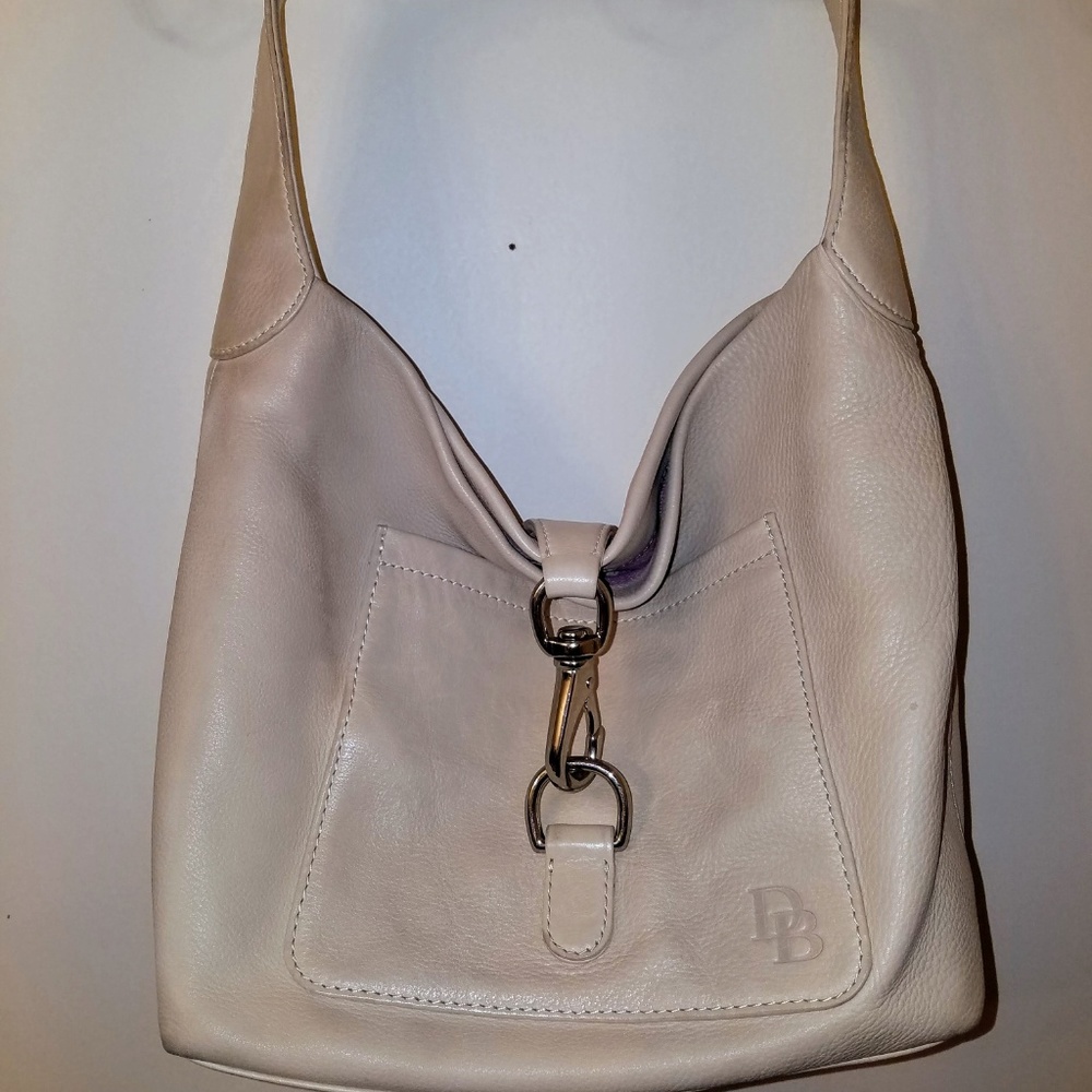 Dooney & Bourke Cream Pebbled Leather Hobo EUC